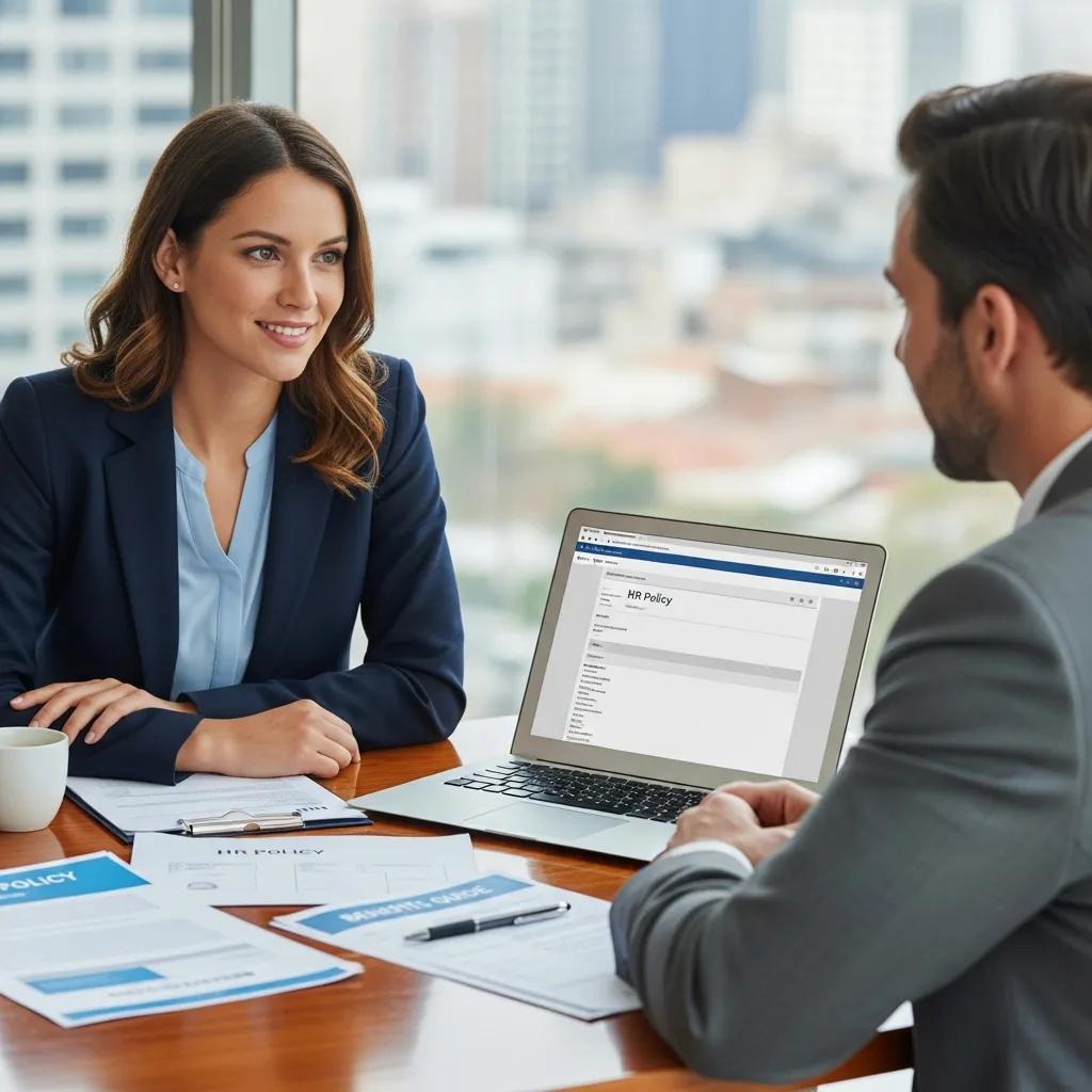 HR consultant providing personalized support to a client, emphasizing tailored service