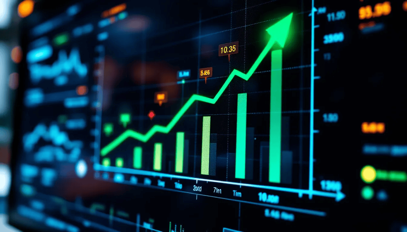 The image features a business growth chart with upward trending arrows, symbolizing rapid growth and success for small businesses. This visual represents the importance of effective hr and payroll services, highlighting how dedicated professionals can support companies in meeting their payroll and compliance needs.